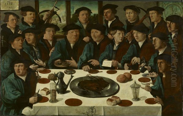 De Braspenningsmaaltijd Oil Painting by Cornelis Anthonisz.