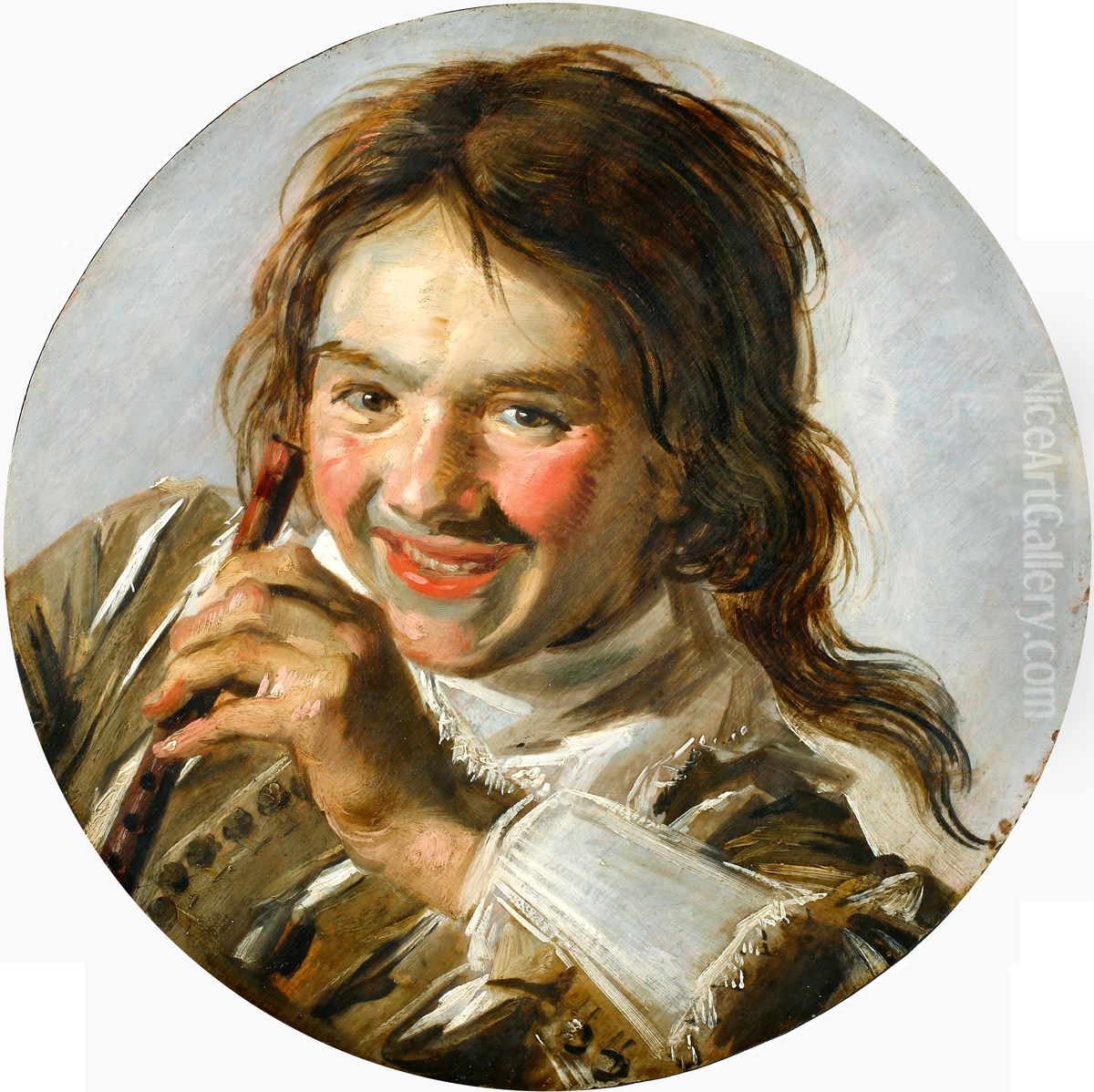Lachende jongen met een fluit Oil Painting by Frans Hals