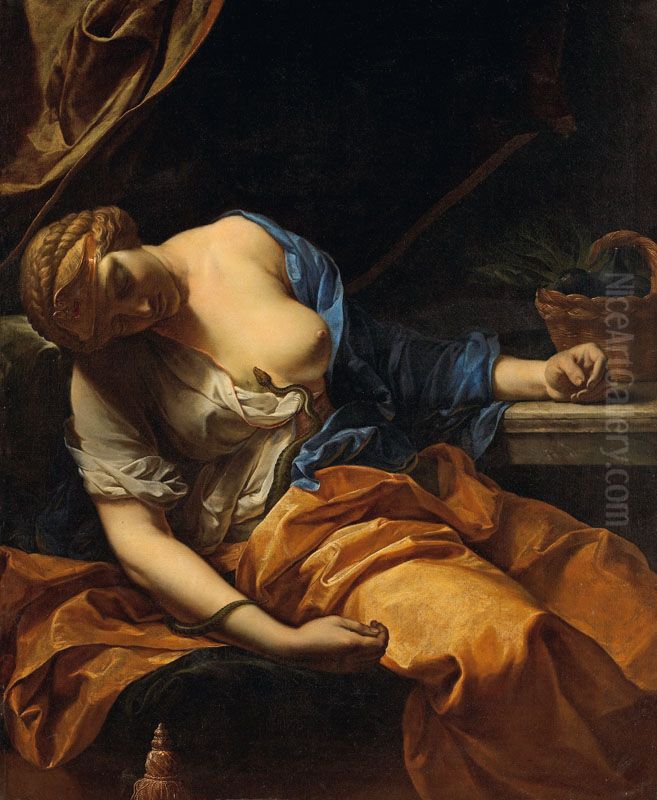 La Mort de Cleopatre Oil Painting by Antoine Rivalz