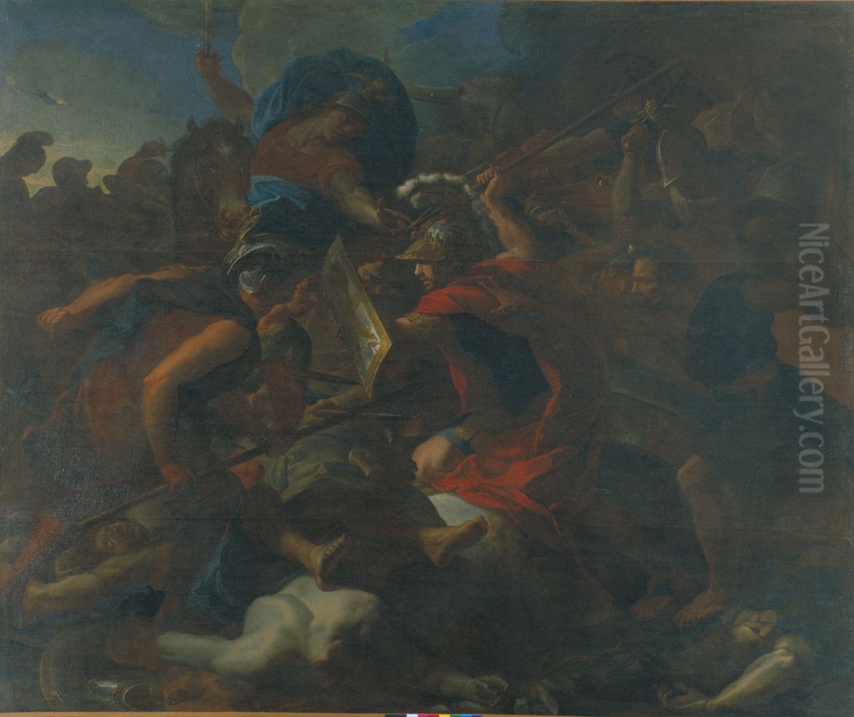 Bataille remportee par les Tectosages sur le Roi Oil Painting by Antoine Rivalz