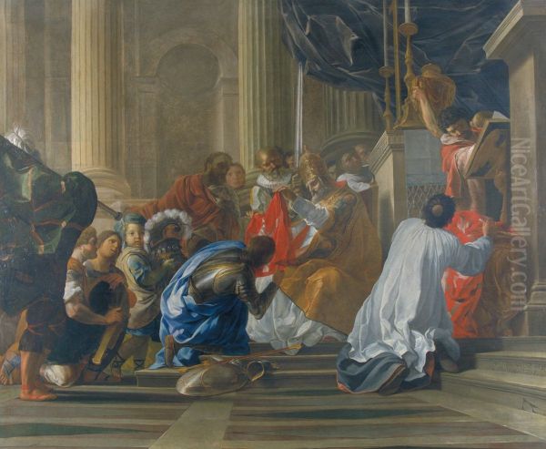Raymond de saint Gilles prenant le croix Oil Painting by Antoine Rivalz