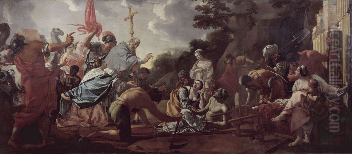 L'Invention de la vraie croix Oil Painting by Aubin Vouet