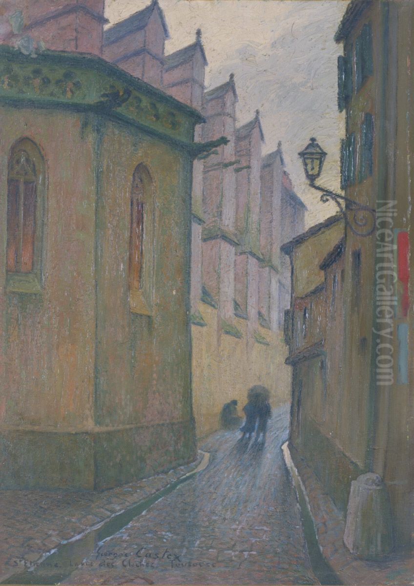 La rue des cloches a Toulouse Oil Painting by Georges Castex