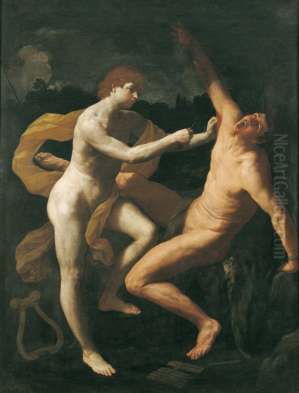 Apollon ecorchant Marsyas Oil Painting by Guido Reni