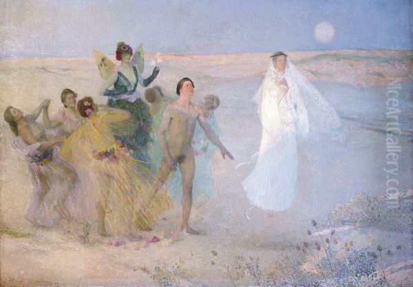 Man Between Vice and Virtue Oil Painting by Henri-Jean Guillaume Martin