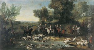 Louis XV chassant le cerf dans la foret de Saint-Germain