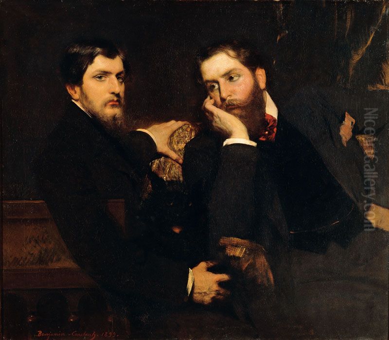 Portrait de ses deux fils (Andre et Emmanuel) Oil Painting by Jean-Joseph Benjamin-Constant