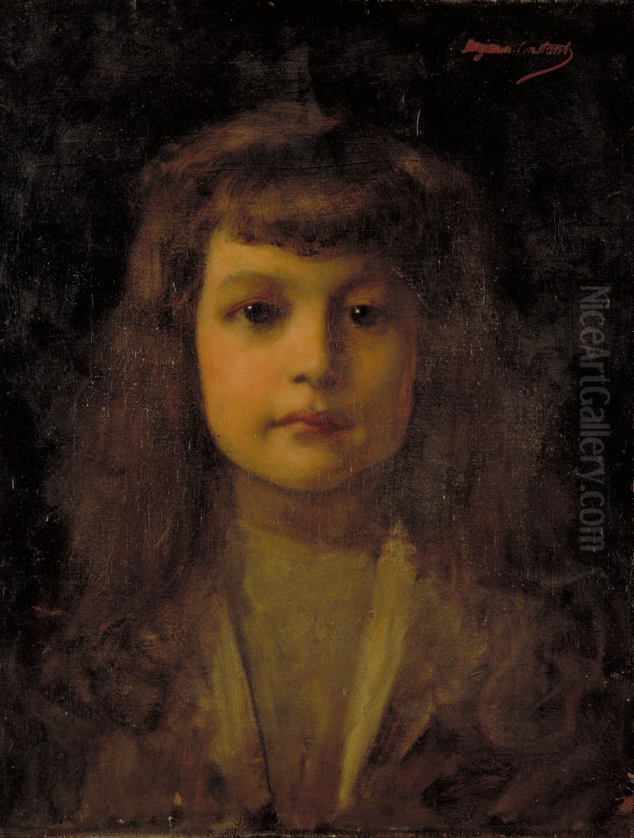 Portrait de Jean Montfraix a l'age de douze ans Oil Painting by Jean-Joseph Benjamin-Constant