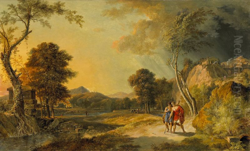 Paysage historique avec Demetrius et Mithridate Oil Painting by Pierre-Henri de Valenciennes