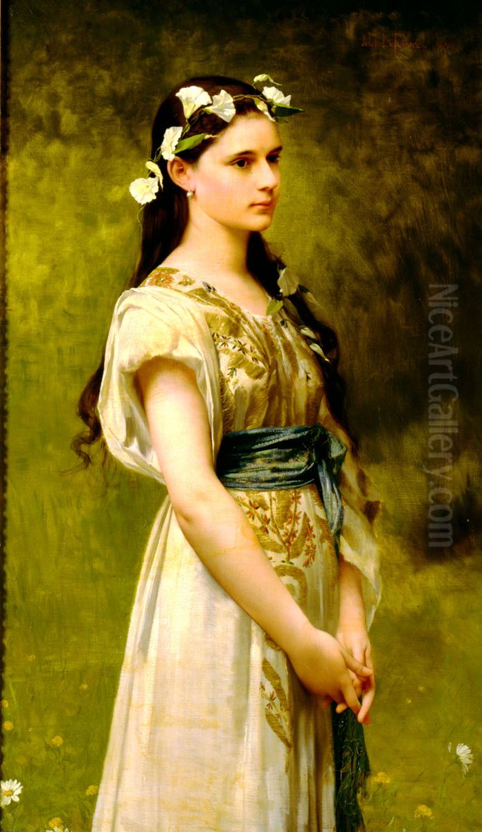 Portrait of Julia Foster Ward Oil Painting by Jules Lefebvre