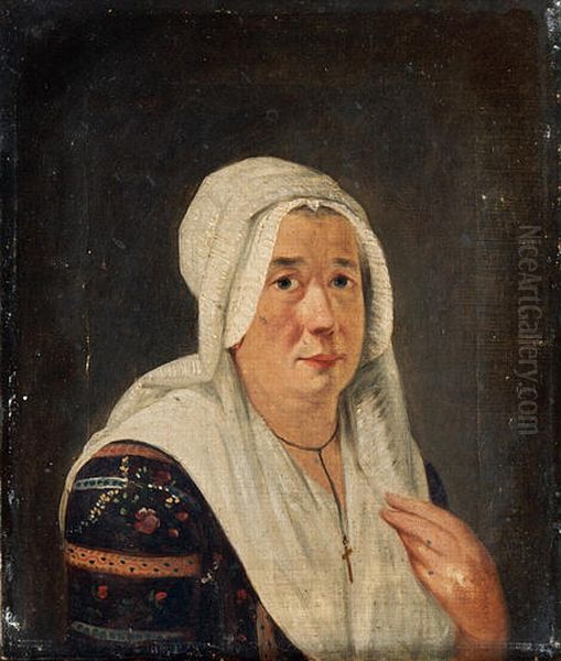 Portrait d'une dame agee, avec une coiffe Oil Painting by Francois Sablet
