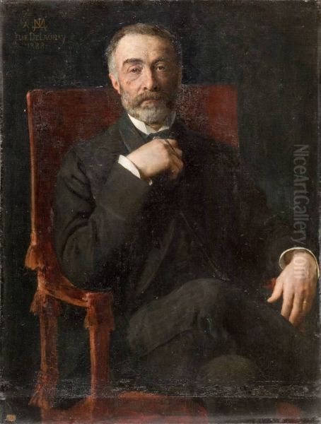 Portrait de Leon Mestayer Oil Painting by Jules-Elie Delaunay