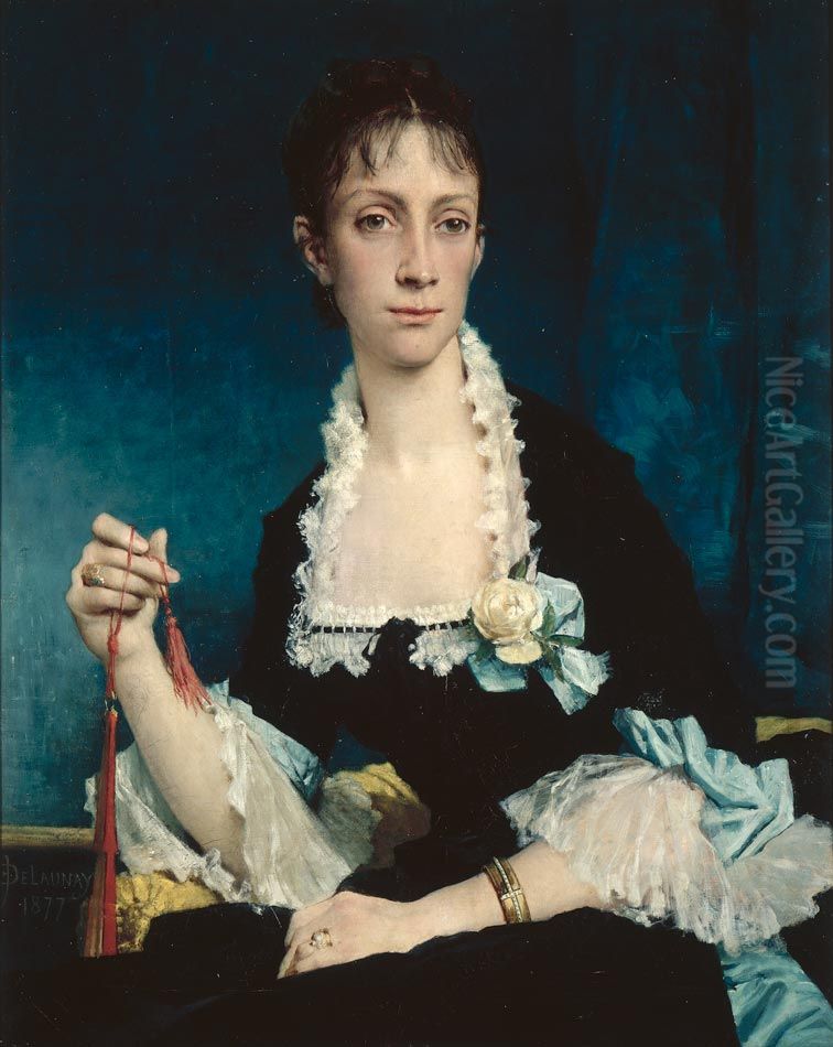 Portrait de Madame Raoul-Alfred Philippe Oil Painting by Jules-Elie Delaunay