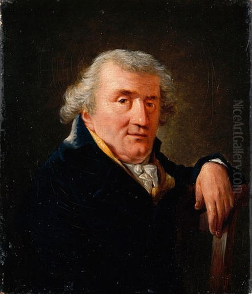 Portrait de Pierre-Rene Cacault, peintre, frere du senateur Oil Painting by Francois Sablet