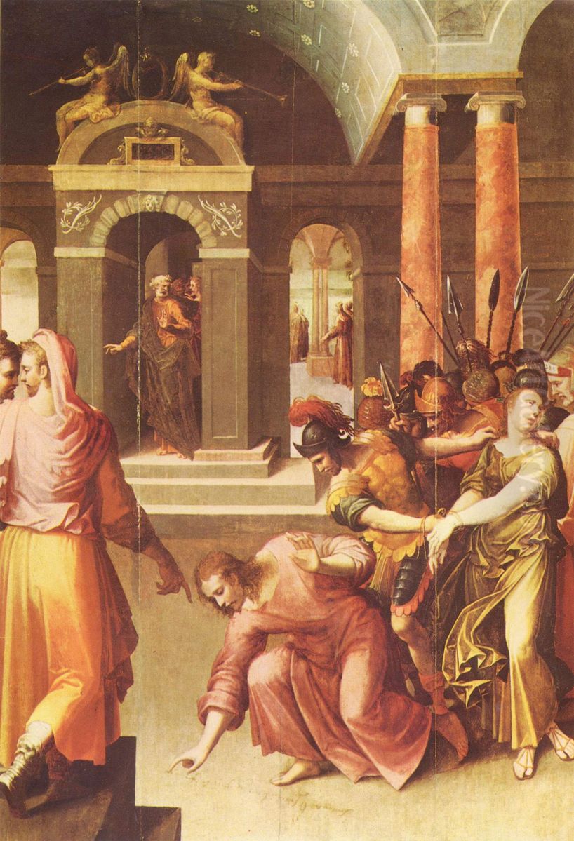 Christ and the woman taken in adultery Oil Painting by Antoine Caron