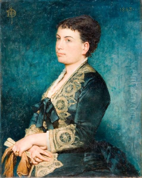Portrait de Madame Fanny Guyard-Gouin Oil Painting by Jules-Elie Delaunay