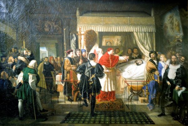Honneurs rendus a Raphael apres sa mort. Oil Painting by Pierre-Nolasque Bergeret
