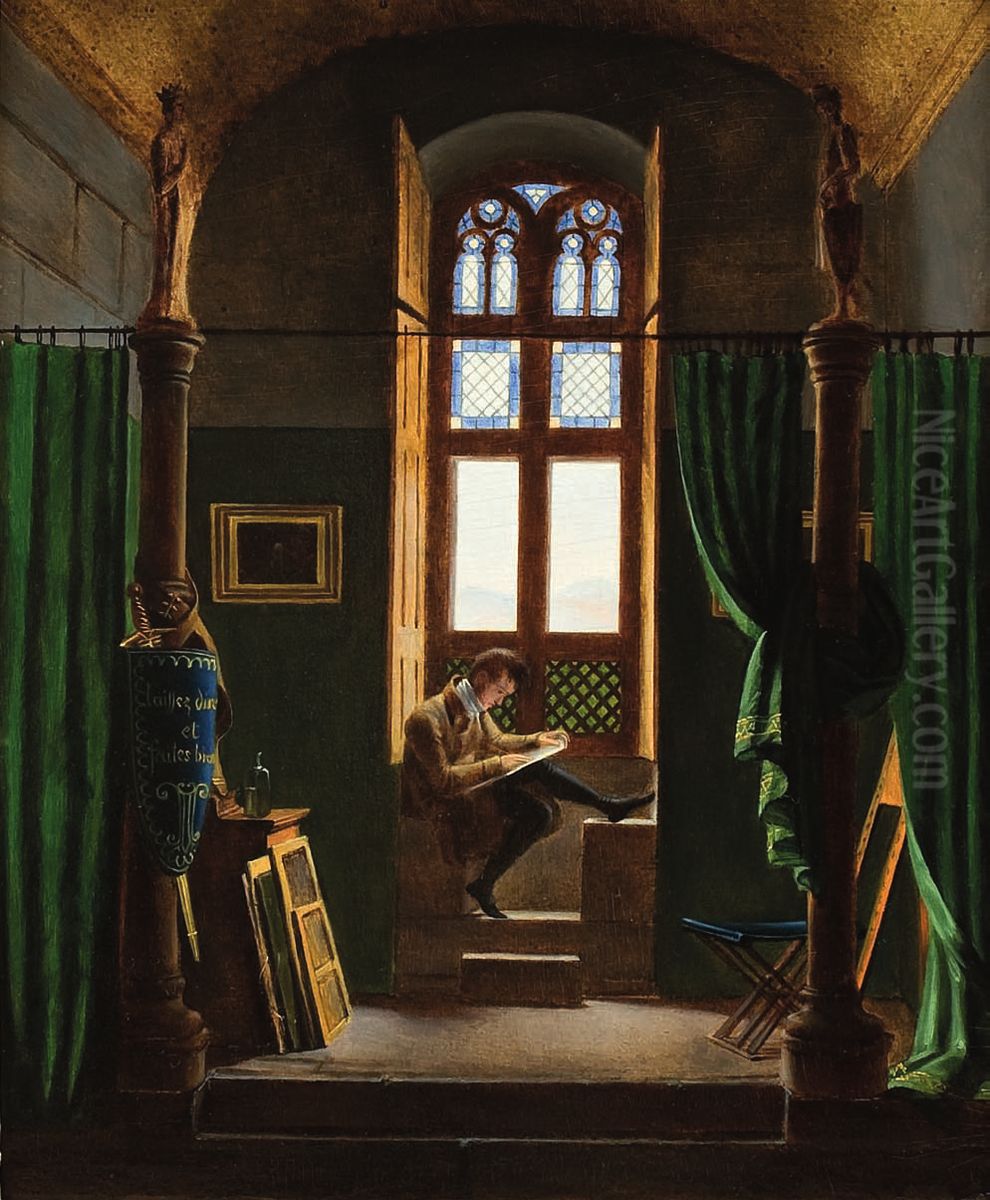 L'Atelier du peintre Oil Painting by Francois Fleury-Richard