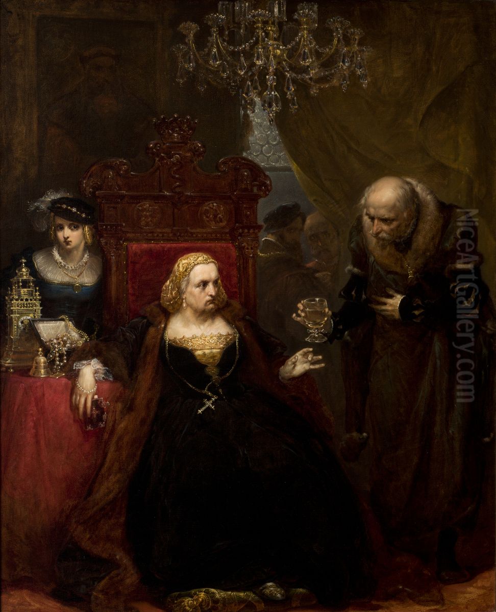 Otravlenie korolevy Bony. An Matejko Oil Painting by Jan Matejko