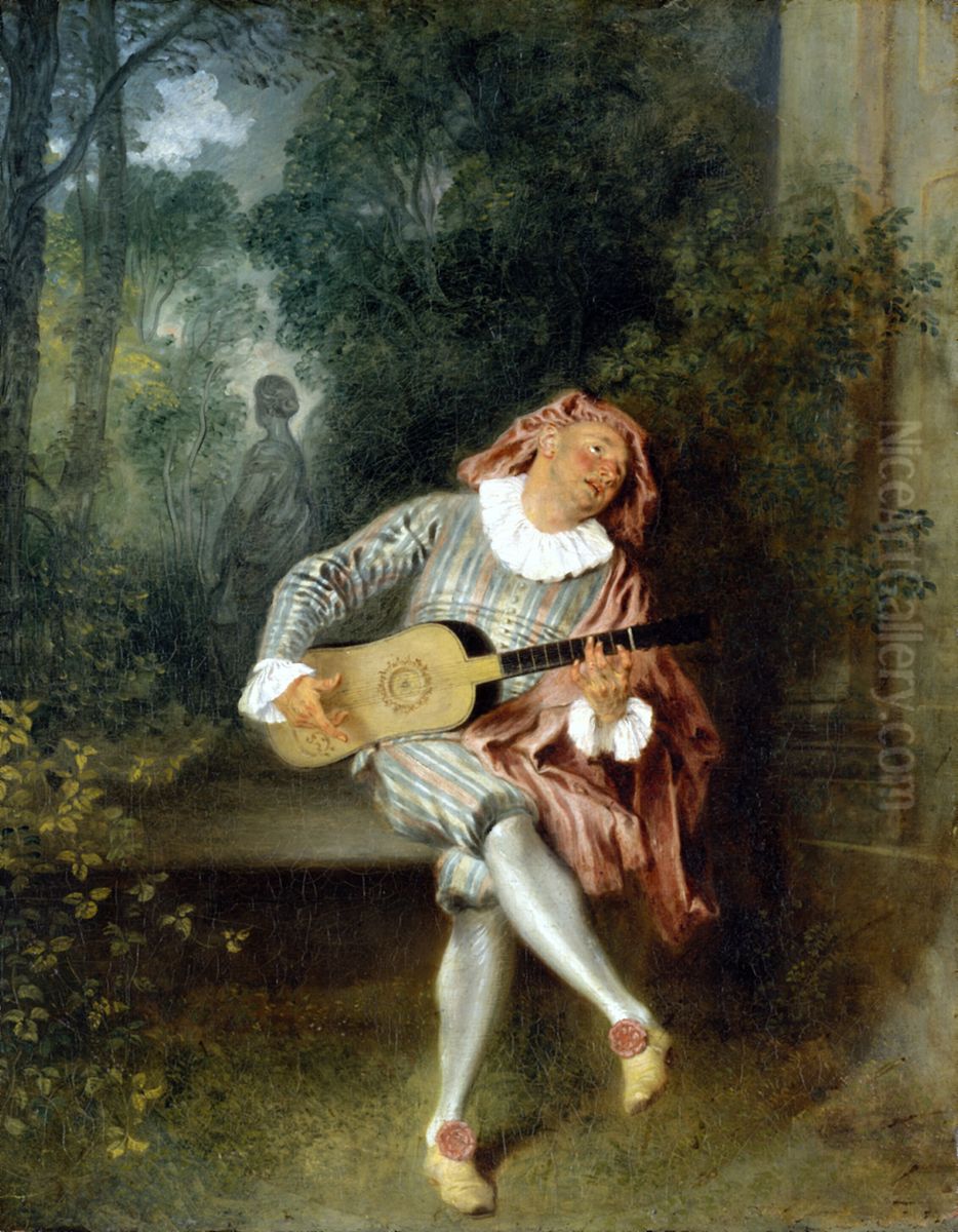Mezzetin Oil Painting by Jean-Antoine Watteau