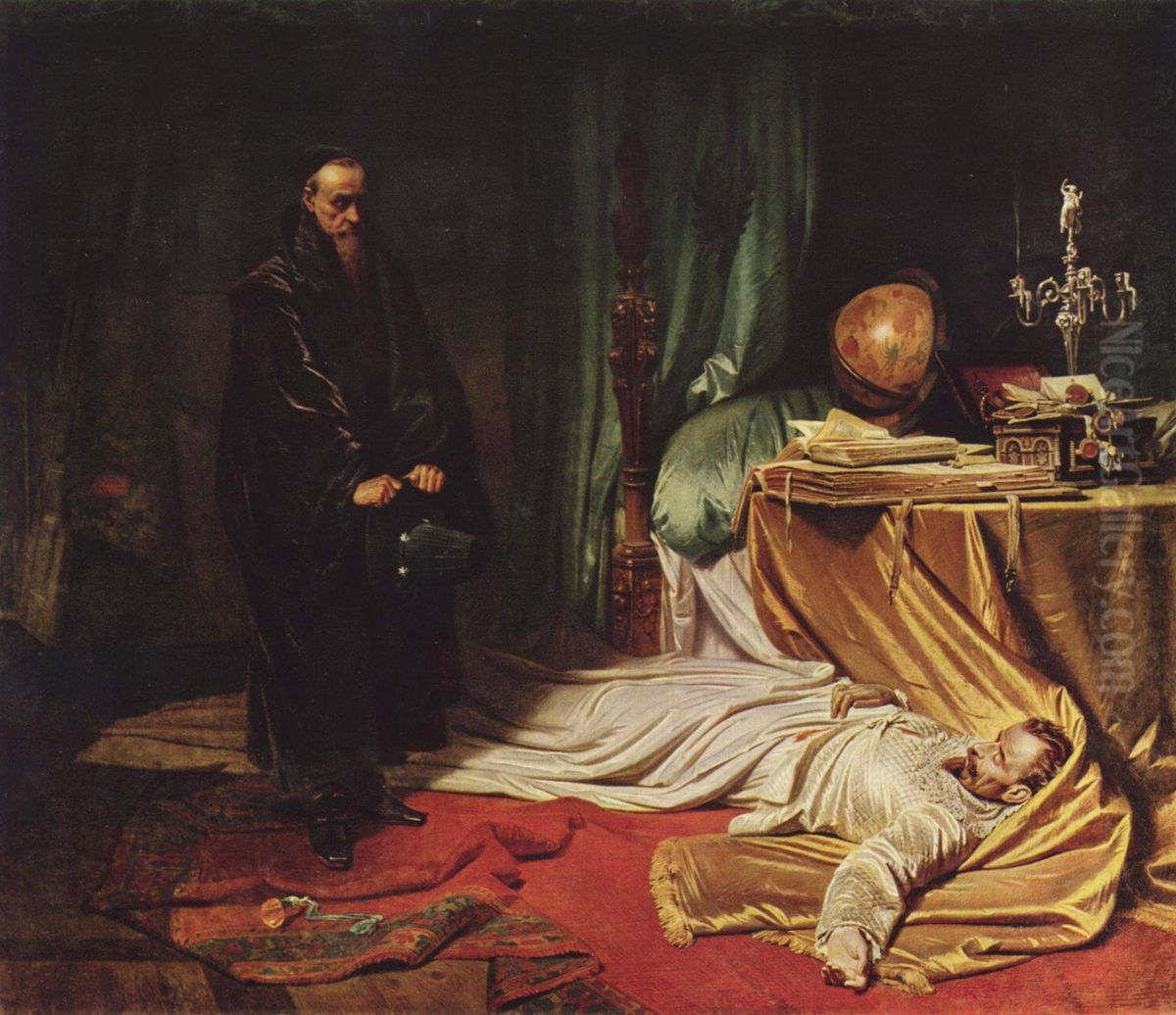 Seni an der Leiche Wallensteins Oil Painting by Karl von Piloty