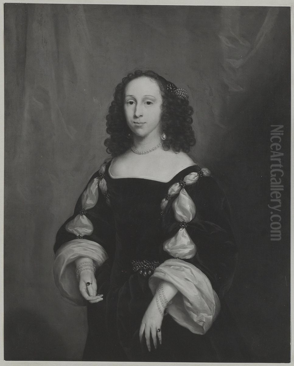 Portrait of Cornelia Strick van Linschoten (1628-1703) Oil Painting by Cornelis Janssens van Ceulen