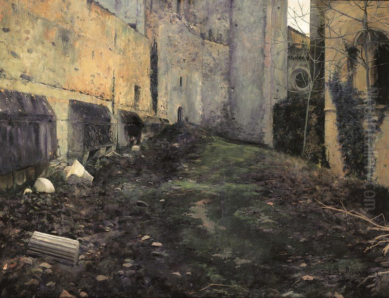Tombes de Poblet Oil Painting by Santiago Rusinol i Prats