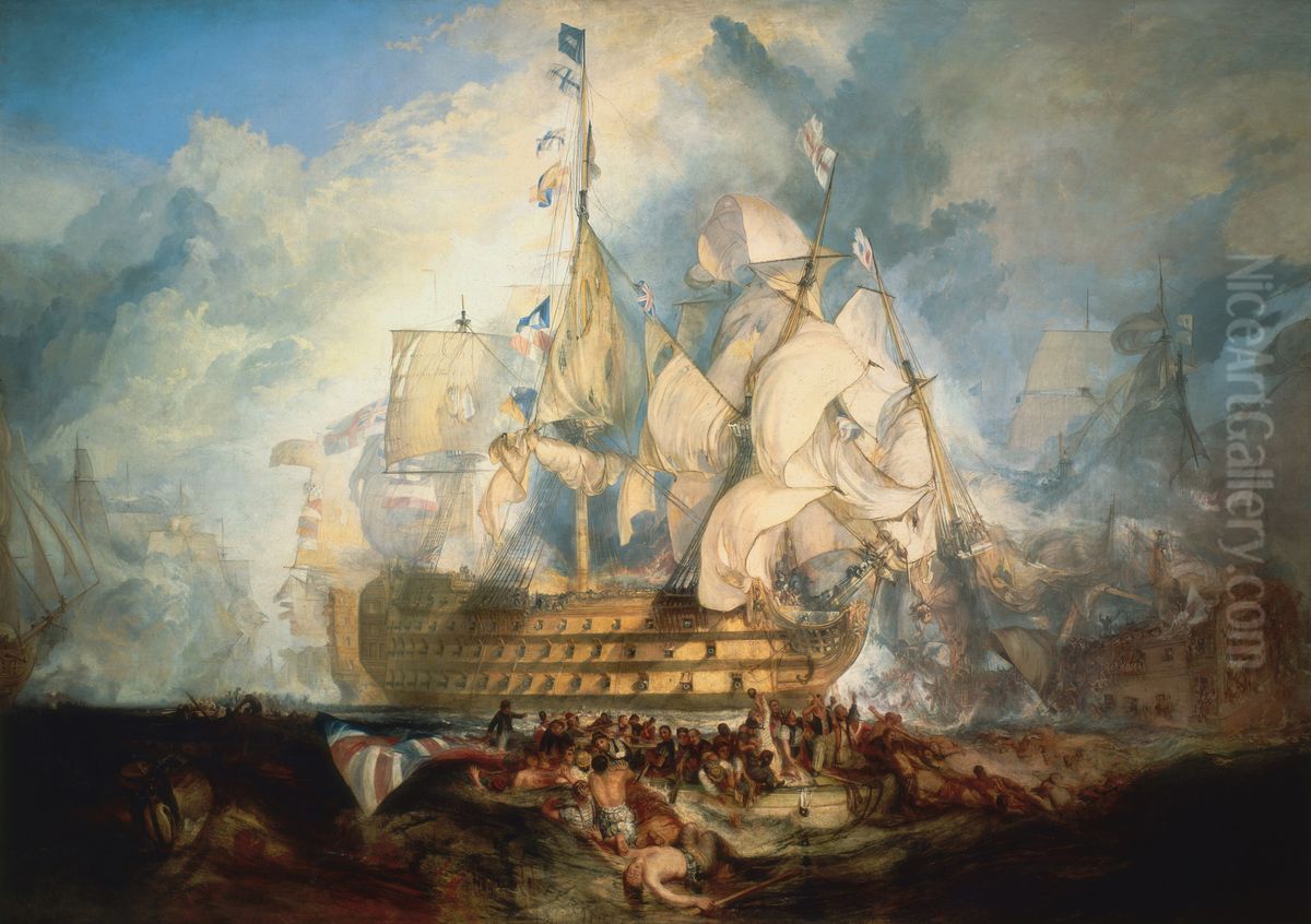 TheBattle of Trafalgar Oil Painting by J. M. W. Turner