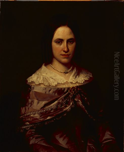 Geertrui ten Cate (1819-1902), echtgenote van de schilder Cornelis Springer Oil Painting by Petrus Franciscus Greive