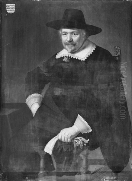 Johannes Uytenbogaert (1598-?) Oil Painting by Huijgh Pietersz Voskuijl