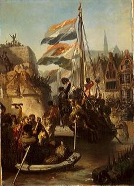 Anno 1574. Het ontzet van Leiden Oil Painting by Charles Rochussen