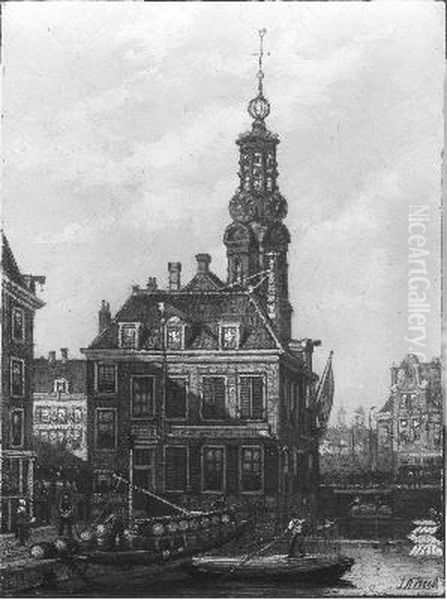 Gezicht op de Munt Oil Painting by Johan Adolph Rust