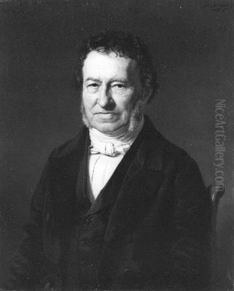 Portret van Mr. J. van de Stadt hoofdcommies der Thesaurie Oil Painting by Johan Heinrich Neuman