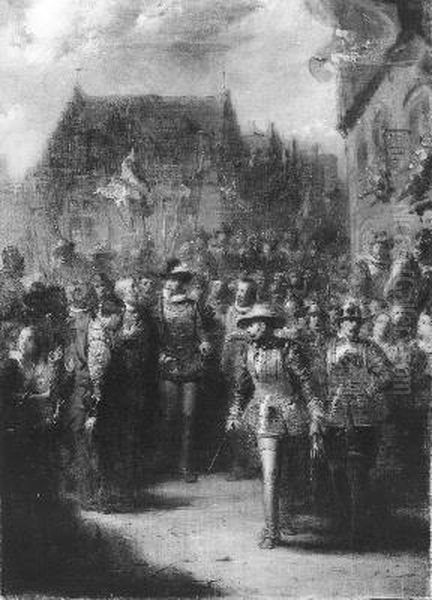 Anno 1572. Willem van Oranje in Enkhuizen Oil Painting by Johannes Hinderikus Egenberger
