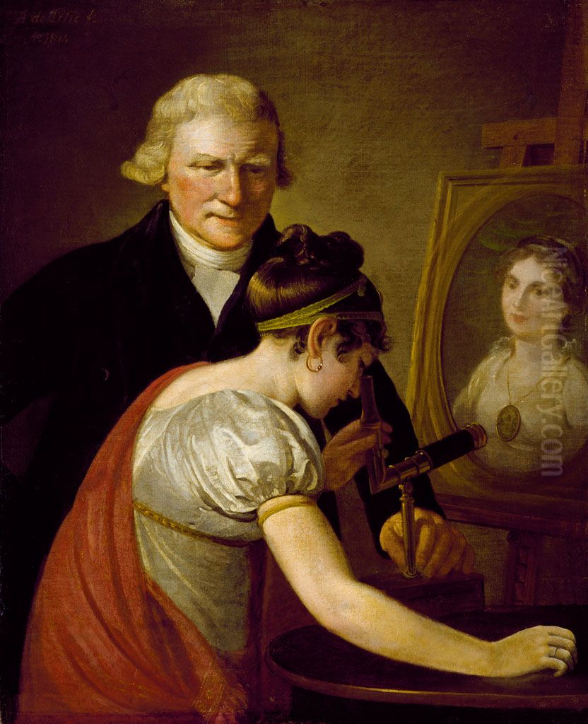 Portrait of Jan Anthonie van Hemert (1746-1822) and a cousin of the painter Adriaan de Lelie Oil Painting by Adriaan de Lelie
