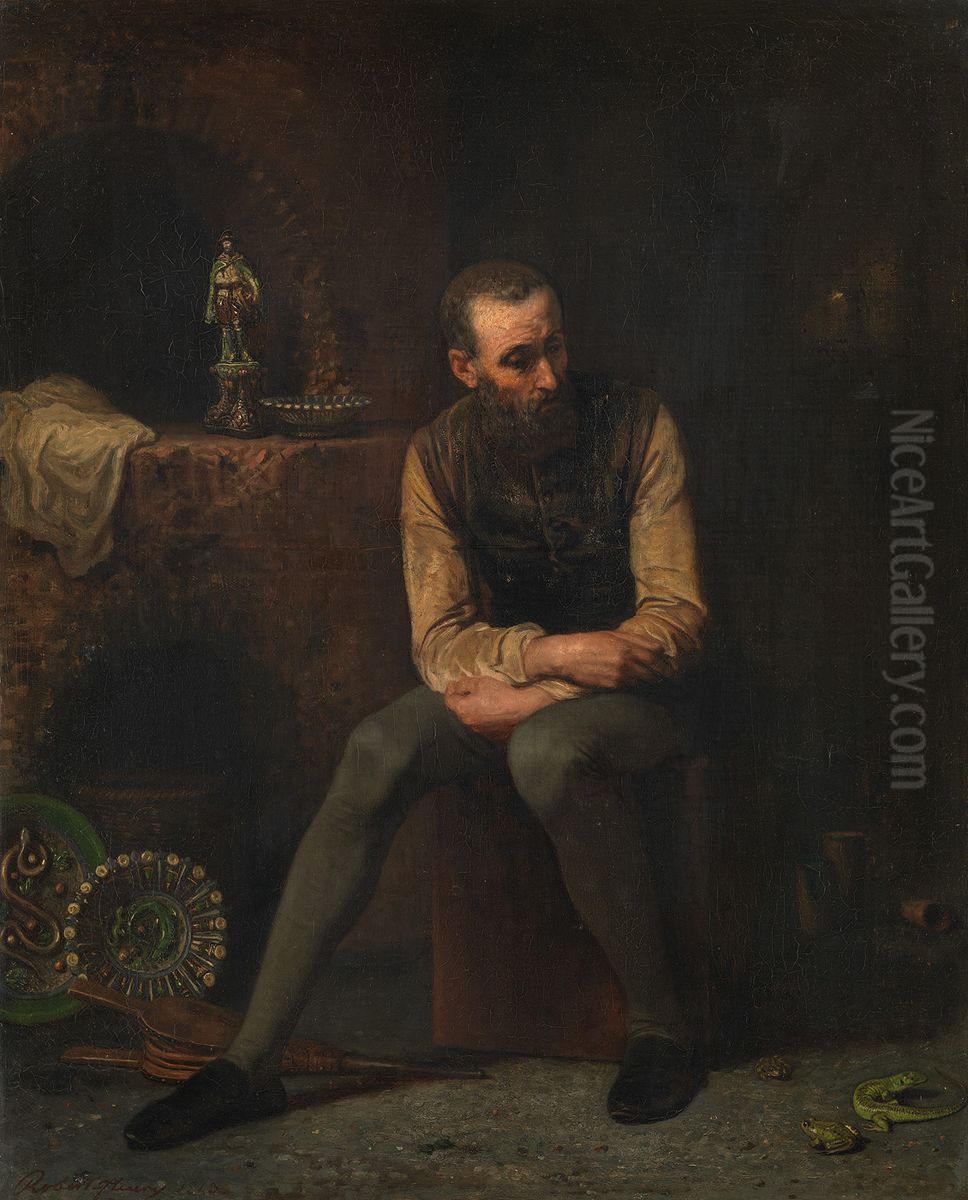 Bernard Palissy In His Workshop Oil Painting by Joseph-Nicolas Robert-Fleury