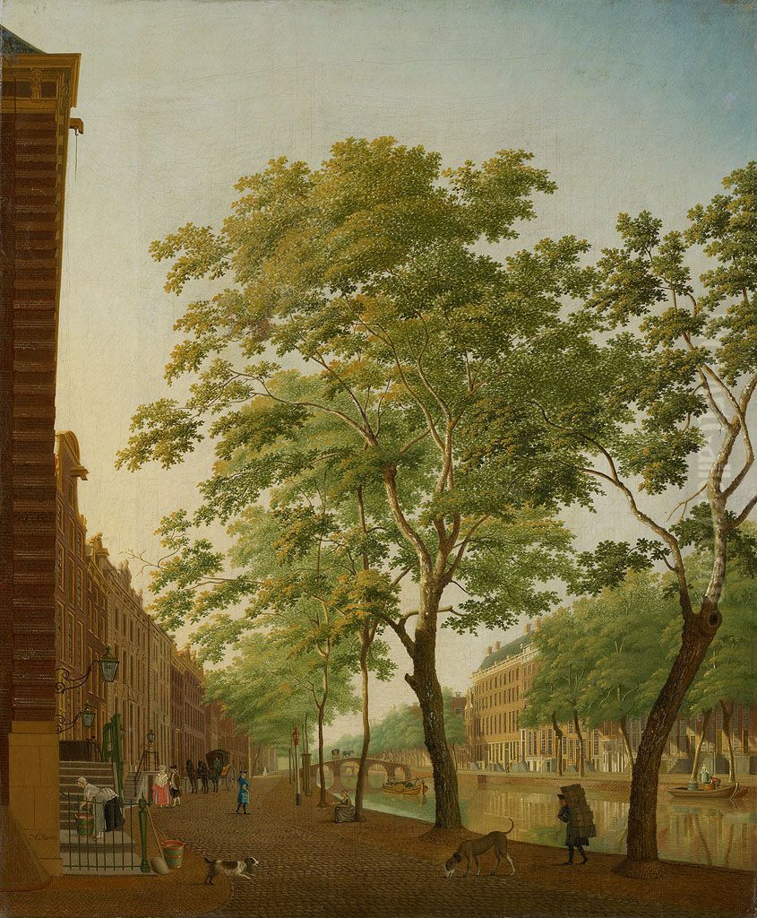 Keizersgracht between Molenpad and Runstraat-Keizersgracht between Molenpad and Runstraat, showing the house of Thomas Hope Hendrik Keun Oil Painting by Hendrik Keun