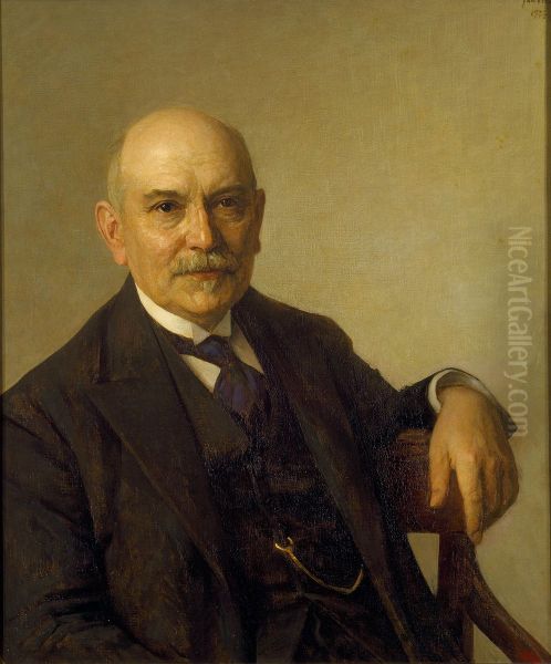 Willem Hubert Vliegen (1862-1947), wethouder Kunstzaken 1921-1923 Oil Painting by Jan Veth