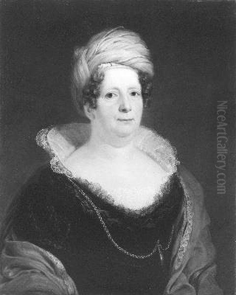 Douairiere Francoise M. van de Poll-van Weede (1773-1840) Oil Painting by Jan Willem Pieneman