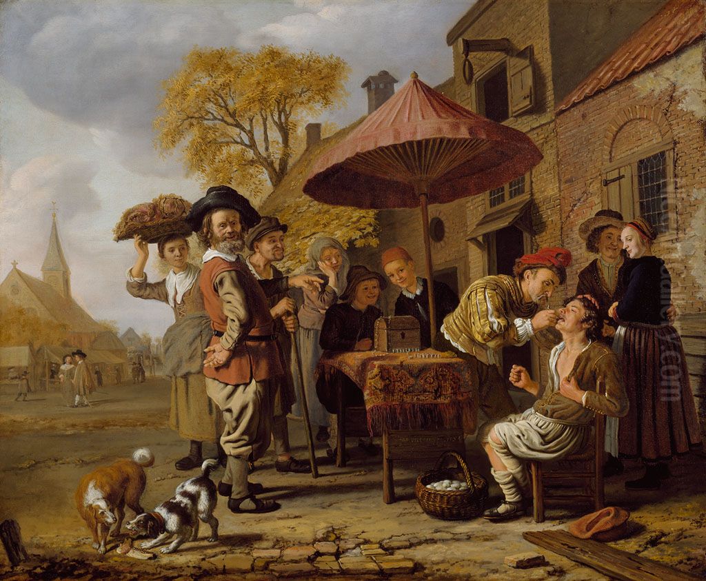 De tandmeester-The country dentist Oil Painting by Jan Victors
