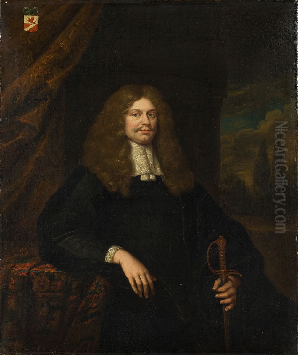 Cornelis Willemsz. Backer (1633-1681) Oil Painting by Caspar Netscher