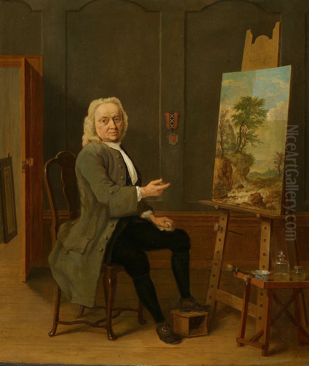 Jan van Dyk (ca. 1690-1769)-Jan van Dyk (c. 1690-1769) Oil Painting by Jan ten Compe