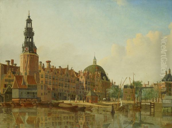Haringpakkerstoren viewed from the IJ Oil Painting by Jan De Beijer