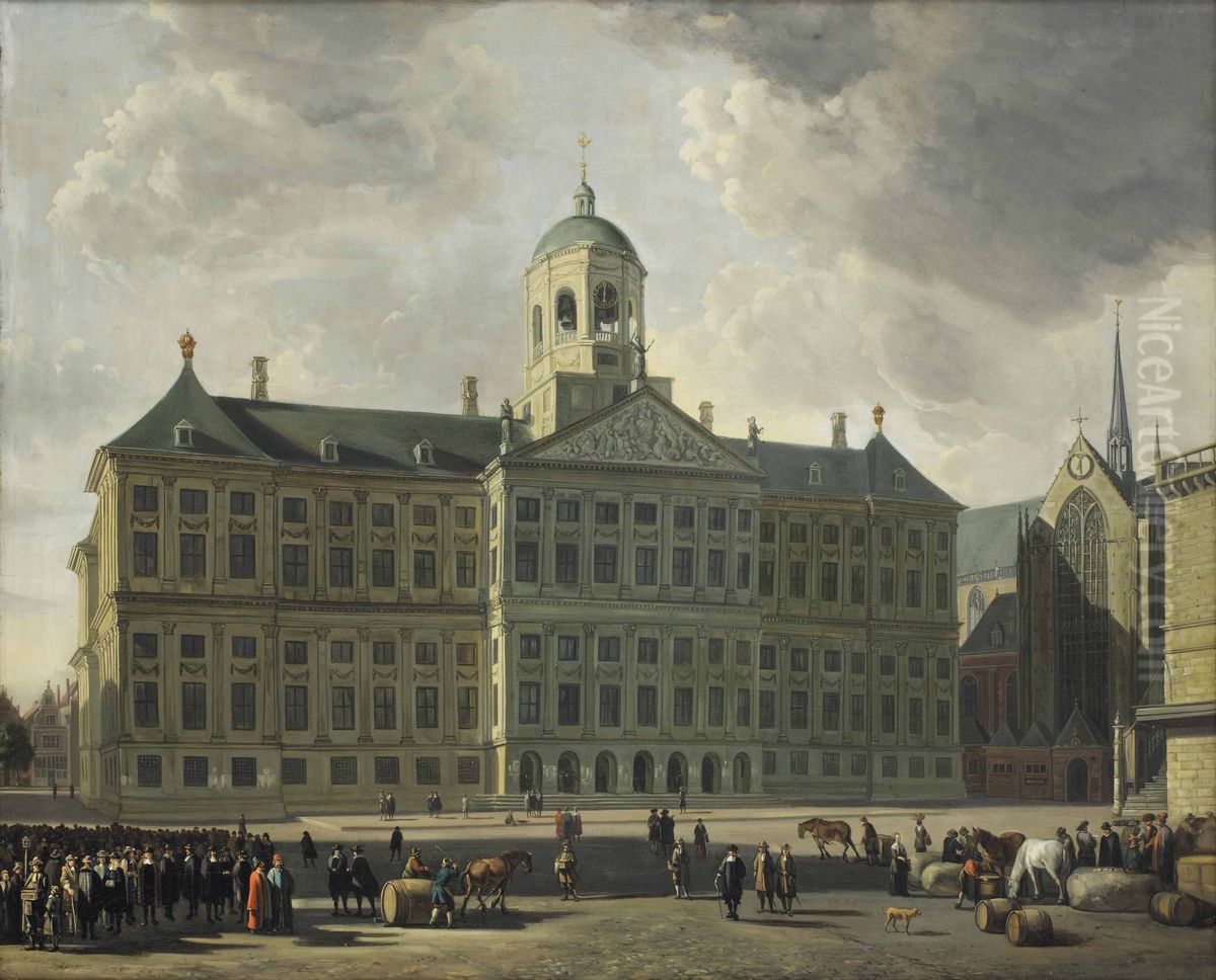 City Hall of Amsterdam Oil Painting by Gerrit Adriaenszoon Berckheyde