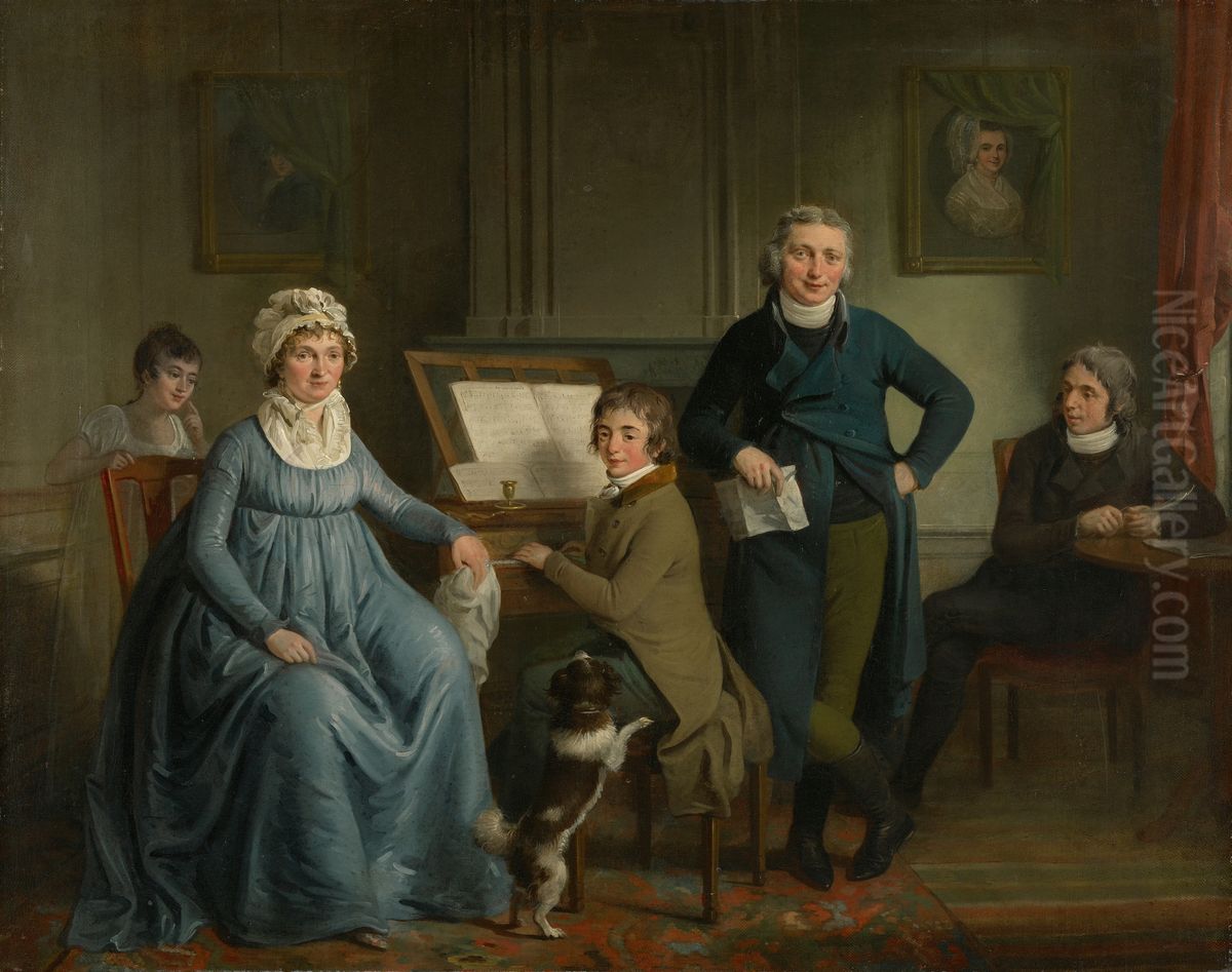 Musical family Oil Painting by Adriaan de Lelie