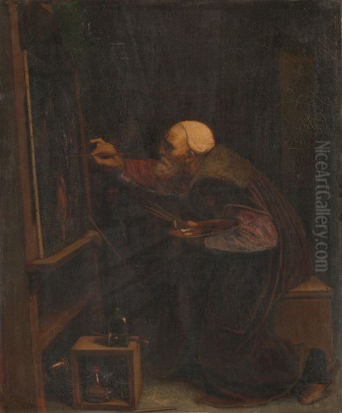 Titiaan, zijn laatste werk schilderend Oil Painting by Joseph-Nicolas Robert-Fleury