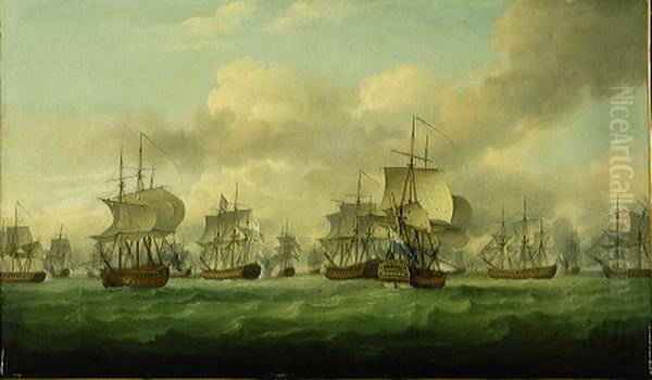 Battle of Dogger Bank (5th of August 1781) Oil Painting by Richard Paton