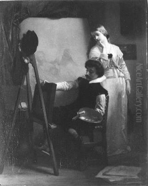 Schilder voor ezel Oil Painting by Louis Chantal