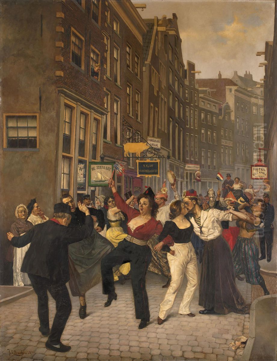 Hartjesdag Oil Painting by Johan Braakensiek