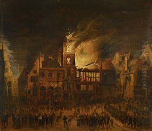 De brand van het oude stadhuis op de Dam (7 juli 1652)-The old town hall burning